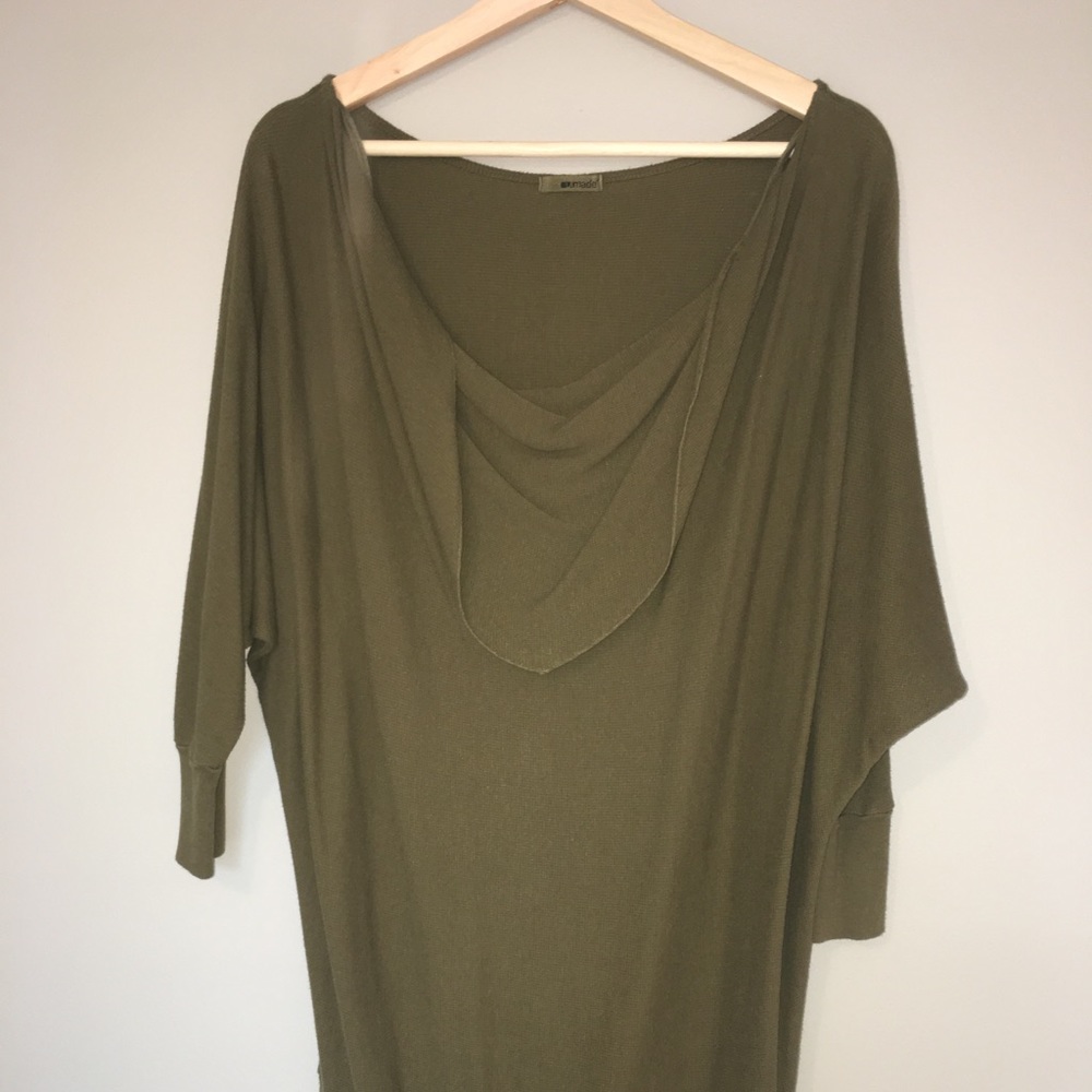 LAmade army green cowl neck dolman tunic L